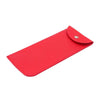 A vibrant red PU leather eyewear case or glasses bag.