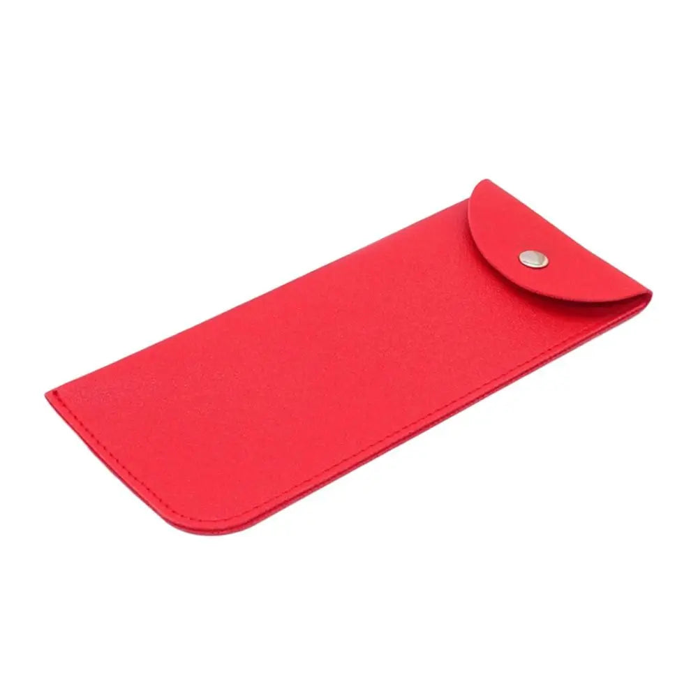 A vibrant red PU leather eyewear case or glasses bag.
