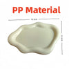 A white PP material jewelry organizer tray with rounded edges and a slight depression.