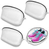 White mesh laundry bag with a zipper for storing shoes and delicates