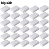 A set of thirty white melamine cleaning sponges or magic erasers.