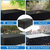 Housse de protection waterproof noire pour meubles de jardin, protégeant une table des UV, de la pluie, de la poussière et de