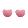A pair of pink silicone heart charm beads for DIY jewelry.