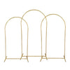 Three adjustable gold arch stands for party decor