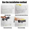 Instructions showing how to use the installation method for a liquid soap dispenser with a sponge holder.