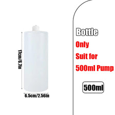White plastic bottle for a 500ml pump dispenser