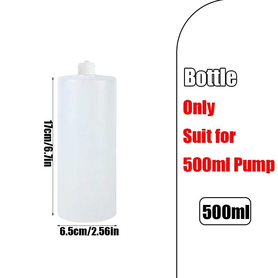 Weiße Plastflasche mit 500ml-Pumpdispenser