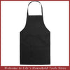 Black adjustable unisex cooking apron for kitchen and bar use