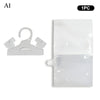A white reusable moisture absorber bag with a hook for storage