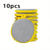 A set of 10 reusable double-sided dishwashing sponges in yellow and gray.