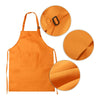 Orange kids adjustable apron and chef hat set with matching round fabric pieces