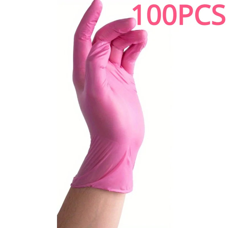 Durable Pink Nitrile Cleaning Gloves