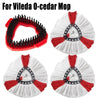 Replacement mop head pads for Vileda and O-Cedar EasyWring systems in red and white.