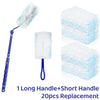 A set of 20 replacement electrostatic cleaning duster refills including a long handle and a short handle.