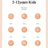 A product image showing various U-shaped silicone toothbrushes for 2-12 year old kids.
