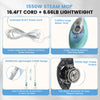 A collection of 1550W steam mop accessories including a cord, large water tank, and lightweight handheld mops.