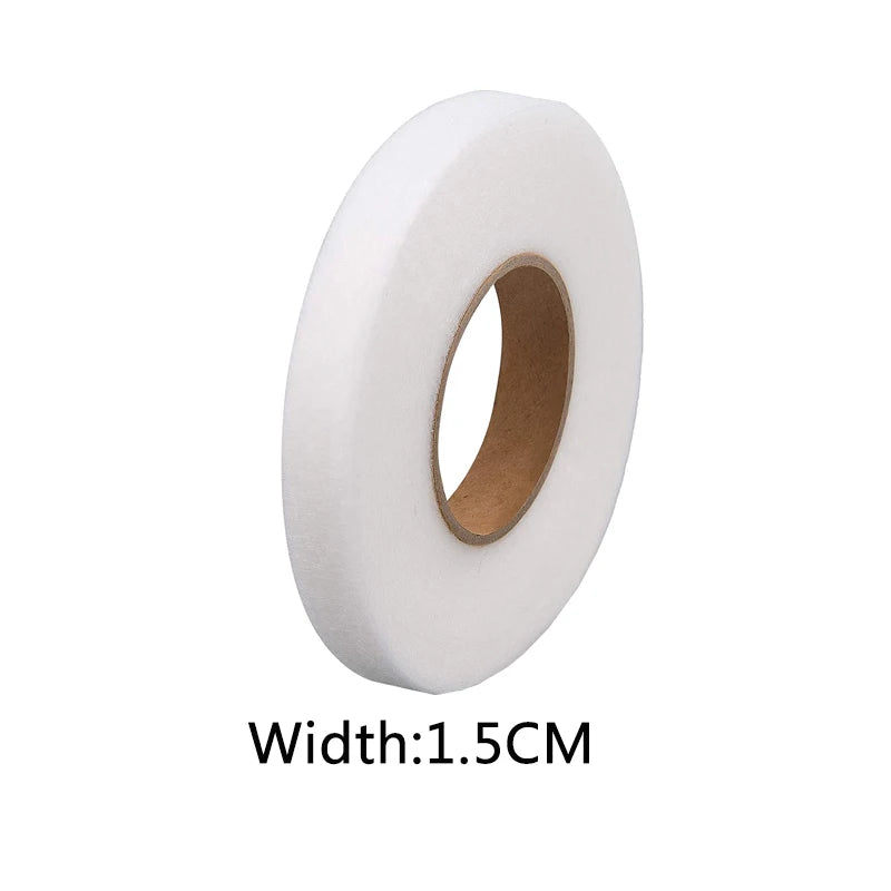 Rollo de cinta para dobladillo de tela pesada blanca, apta para coser, con un ancho de 1.5 cm