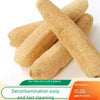 Natural loofah exfoliating body sponge with a hanging rope shown in a close-up view.