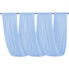A set of light blue sheer chiffon draping fabric for ceiling use.