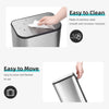 Stainless Steel Kitchen Trash Can with Soft-Close Lid