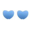 A pair of light blue heart-shaped silicone charm beads for DIY jewelry.