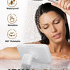 A woman is using an IPX6 waterproof mobile phone storage box mount for a shower phone.