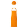 Orange kids adjustable apron and chef hat set