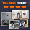 A collection of laundry baskets and a washing machine shown in various rooms, including a laundry room and bathroom.