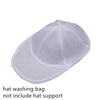 White reusable laundry bag designed to protect hats, shown from above.