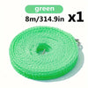 Green heavy-duty portable clothesline wire coiled on a spool