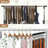 Before and after comparison of a wooden belt and accessory organizer hanger