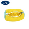 One reusable yellow shoe cleaning bag with a white lining shown flat.
