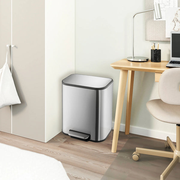 Stainless Steel Kitchen Trash Can with Soft-Close Lid