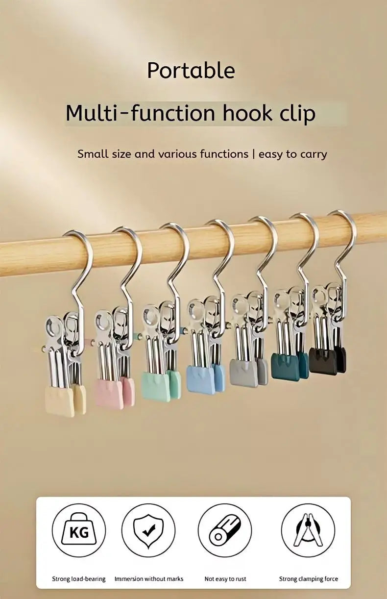 Stainless Steel Multi-function Clothespins for Clothes Organization