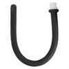 Black silicone handheld bidet sprayer with a white nozzle and hose