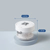 A white portable multi-tool organizer for dental appliances shown from above with dimensions 8.5cm and 6.5cm.
