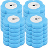 A set of blue, long-handled disposable toilet brush cleaning tools.