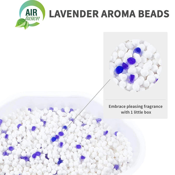 Weiße Lavendel-Aromakugeln in einer kleinen Box als wiederverwendbare Feuchtigkeitsabsorber
