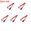 A set of five red microfiber cleaning brushes for eyeglasses.
