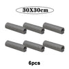 Six rolls of gray thickened microfiber cleaning cloths, each measuring 30x30cm.