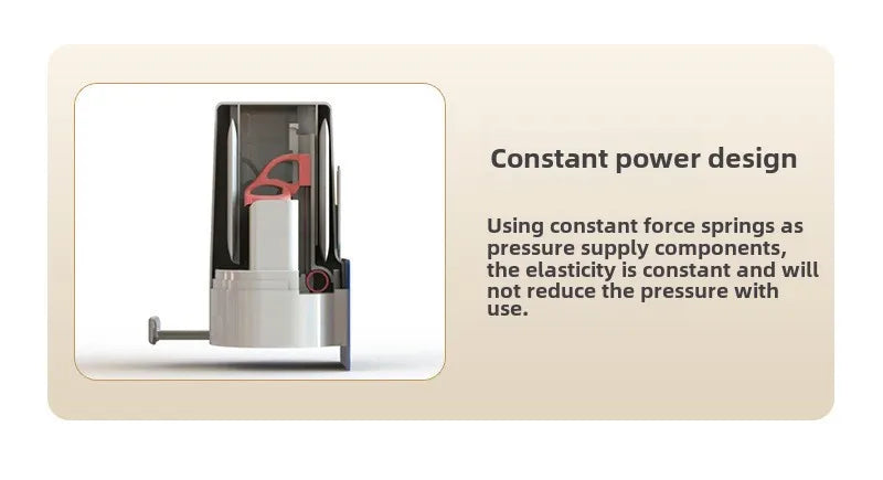 A portable soap bar grinder with a wall-mount design showing internal constant force springs.