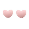 A pair of pink silicone heart charm beads for DIY jewelry.