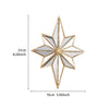 Goldgerahmtes Harzsternwandkunstwerk mit spitzer Form, 21cm hoch und 15cm breit.