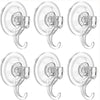 Set of heavy duty clear suction cup hooks for shower and window