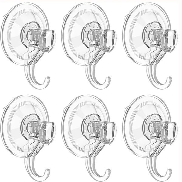 Set of heavy duty clear suction cup hooks for shower and window