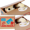 Animierte Tier-Sparmappe mit weißem Schweinchen und Fisch-Design in einer Kartonbox.