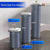 Three sizes of disposable toilet brush cleaning kits in blue and gray for household cleaning