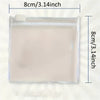 A clear plastic organizer bag for travel medicine with separate compartments, measuring 8cm/3.14inch.