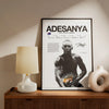 A canvas art print featuring a black and white photo of an MMA fighter in a fighting stance.