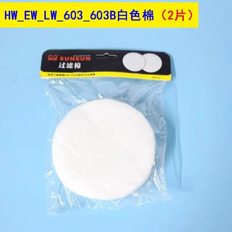 A clear plastic bag containing a white filter pad for aquarium canister filters.